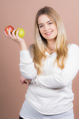 girl with an apple