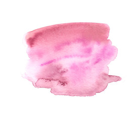Watercolor hand-painted pink abstract splash illustration on white background