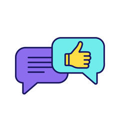 Positive customer feedback color icon