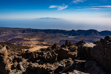 Blick vom Teide auf Teneriffa und Palma