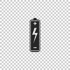 Battery icon isolated on transparent background. Flat design. Vector Illustration