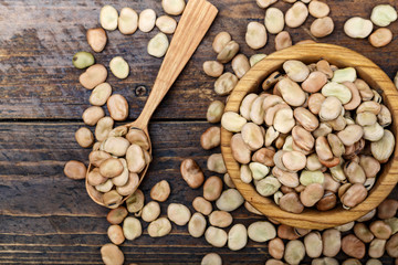 dry beans scattered on the table