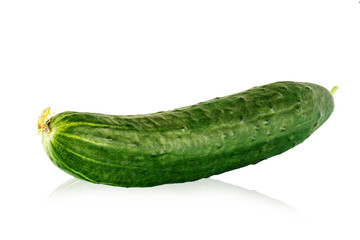 long cucumber on white background