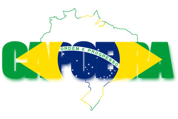 Inscription "Capoeira" with brazilian flag