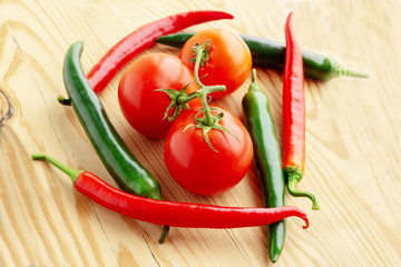 peppers and tomatoes on plate