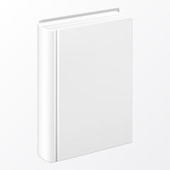 Realistic white book with a blank cover. Mock up of rotated book.