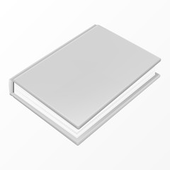 Realistic white book with a blank cover. Mock up of rotated book.