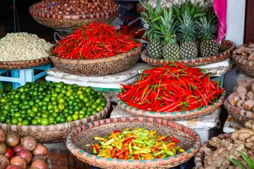 Fotobehang tropical spices and fruits sold at a local market in Hanoi (Vietnam) © Melinda Nagy