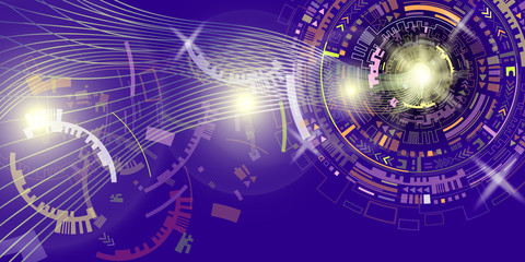 Abstract technology background, global business and technology transfer concept.