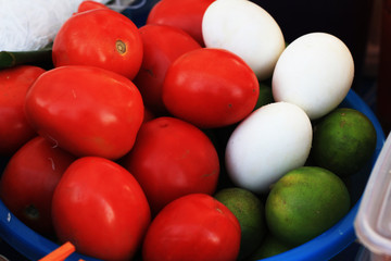 tomatoes on white background