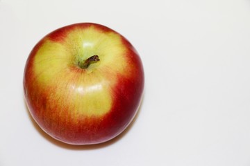 fresh red and yellow apple isolated on white background and space for your text