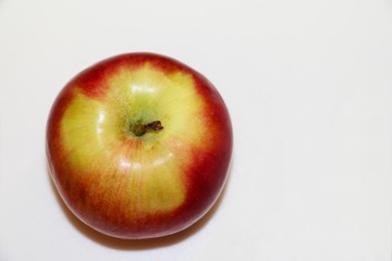 fresh red and yellow apple isolated on white background and space for your text