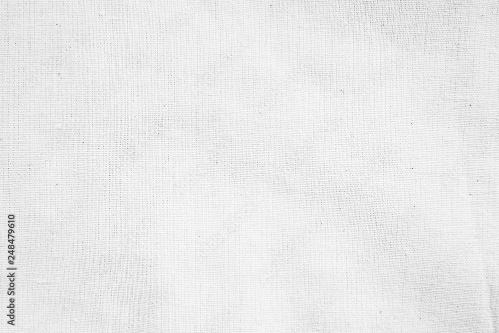 Poster white fabric cotton canvas texture background for design blackdrop or overlay background