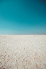 Fototapeta na wymiar Salt lake in Turkey and blue sky