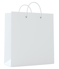 Empty Shopping Bag for advertising and branding. Isolated on white background. 3d rendering