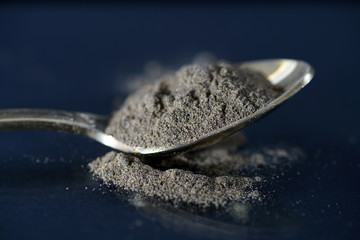 Potassium is a chemical element and was photographed here with a dark background with the macro lens to get details well visible 