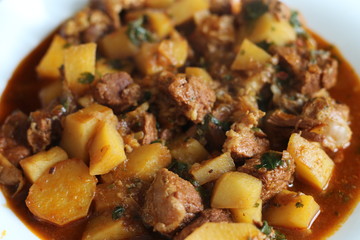 Guliash - dense strong meat soup with potatoes