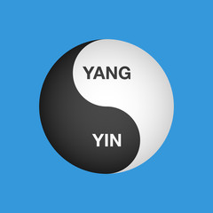 Ying yang text symbol of harmony and balance vector