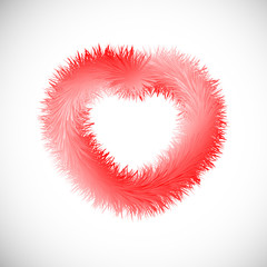 Red heart with fur effect