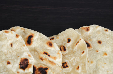 Indian Traditional Cuisine Chapati home made for diet food.