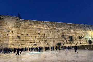 Pilgrims visiting the Wailing Wall in Jerusalem, Israel, Middle East