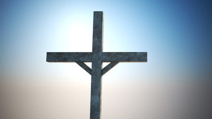 Christian cross 3d rendering