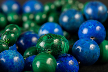 blue and green marble balls