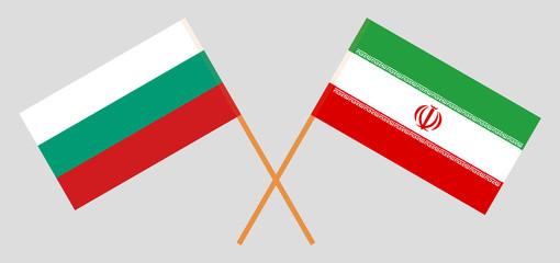 Iran and Bulgaria. The Iranian and Bulgarian flags. Official colors. Correct proportion. Vector