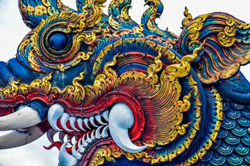 Wat Rong Suea Ten, Blue Temple, Chiang Rai, Thailand