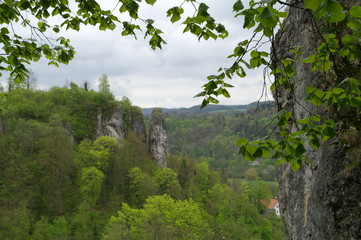 a view of the sandstone mountains