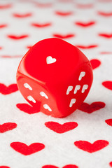 dice on red background