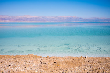 landscape of the Dead Sea, failures of the soil, illustrating an environmental catastrophe on the Dead Sea, Israel