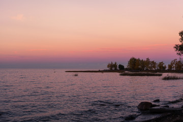 Violet sunset on Finland gulf