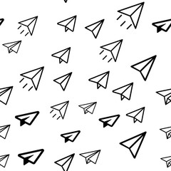 Paper airplane, messege concept Seamless vector EPS 10 pattern
