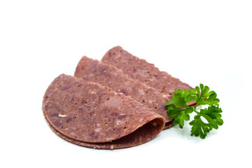 corned beef isolated on white background