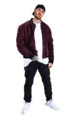 Fototapeta premium portrait of young rapper in the studio