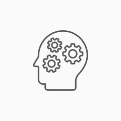 brain icon, head vector
