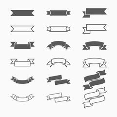 ribbon banners icon set