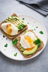 Poached Eggs and Avocado Sandwiches