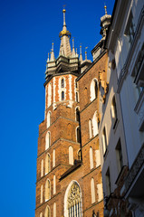 Fototapeta premium Cracow/Krakow, Poland, the Mariacki Church landmark