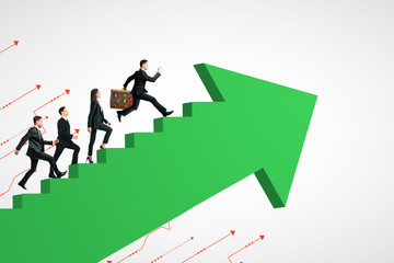 Fototapeta premium Teamwork, competition and success concept