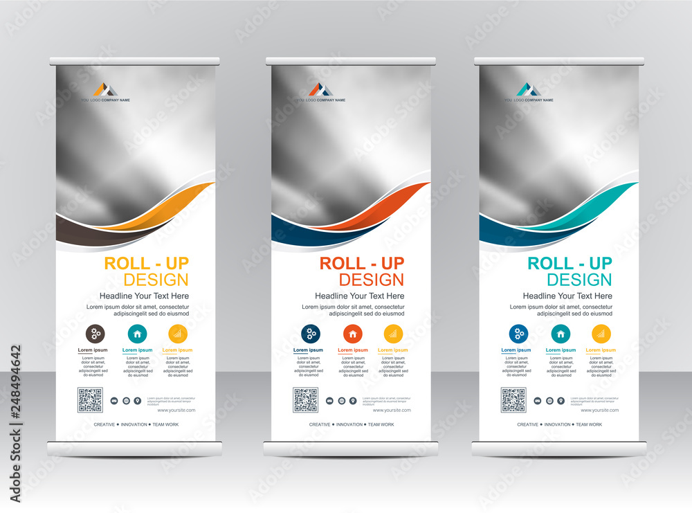 Canvas Prints roll up banner stand template design