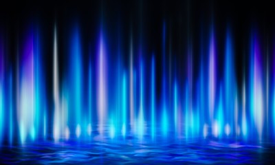 Product showcase spotlight background. Clean photographer studio. Abstract blue background with...