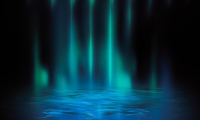 Product showcase spotlight background. Clean photographer studio. Abstract blue background with...