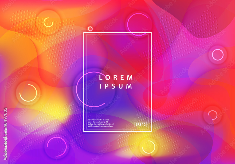 Leinwandbilder Modern colorful abstract geometric background. Fluid shapes abstract composition. Gradient vector background design. Eps10 vector.