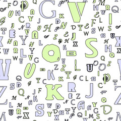 Letters, alphabet, education, school concept. Seamless vector EPS 10 pattern. Flat style