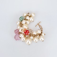 Pearl bracelet isolated on white background