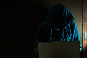 Hacker hacking the server.