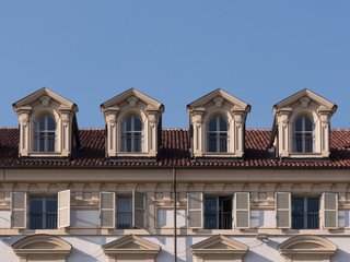 Dormers on ancient historic building