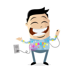 funny cartoon man with ugly party sweater